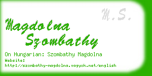 magdolna szombathy business card